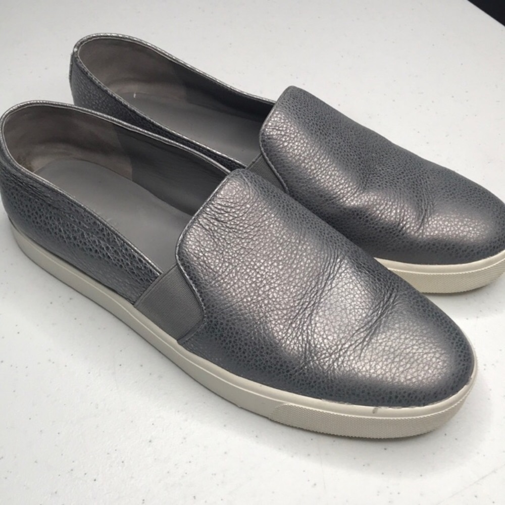 Vince Blair gray metallic slip on loafers size 9.5